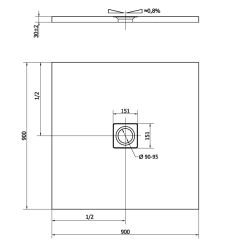 FLEXIA brodzik kompozytowy z możliwością docinania 90x90cm, antracyt mat