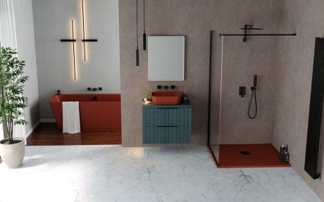 Przejdź do produktu FLEXIA brodzik kompozytowy z możliwością docinania 100x90cm, brązowy mat