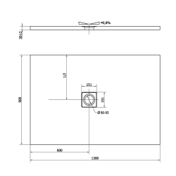 FLEXIA brodzik kompozytowy z możliwością docinania 130x90cm, beż mat