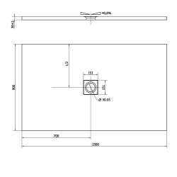 FLEXIA brodzik kompozytowy z możliwością docinania 150x90cm, beż mat