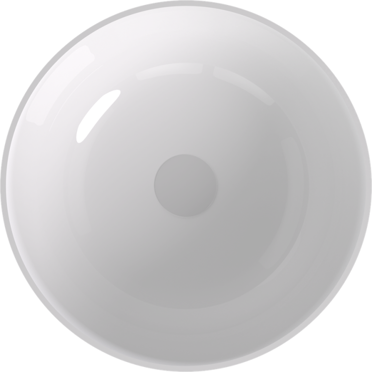 BANERA ROUND umywalka kompozytowa nablatowa, Ø 39 cm, biały