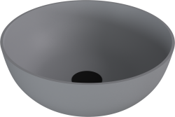 BANERA ROUND umywalka kompozytowa nablatowa, Ø 39 cm, szary mat