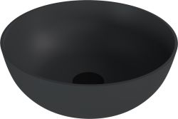BANERA ROUND umywalka kompozytowa nablatowa, Ø 39 cm, antracyt mat