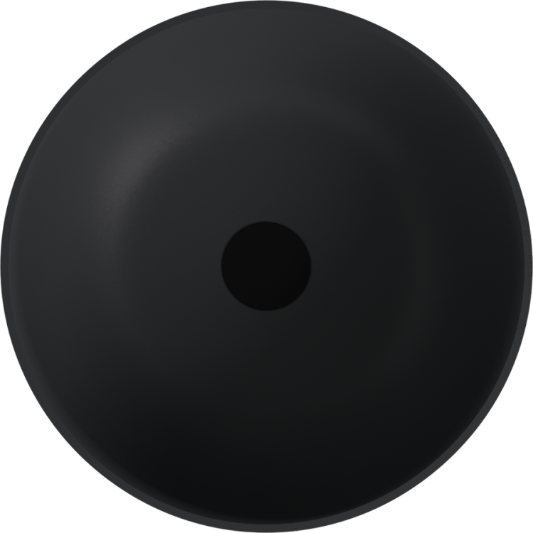 BANERA ROUND umywalka kompozytowa nablatowa, Ø 39 cm, antracyt mat