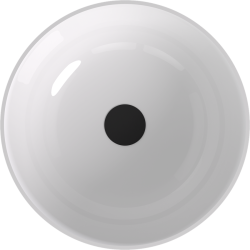 BANERA ROUND umywalka kompozytowa nablatowa, Ø 39 cm, biały/antracyt mat