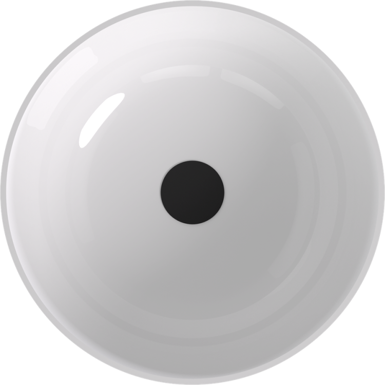 BANERA ROUND umywalka kompozytowa nablatowa, Ø 39 cm, biały/antracyt mat
