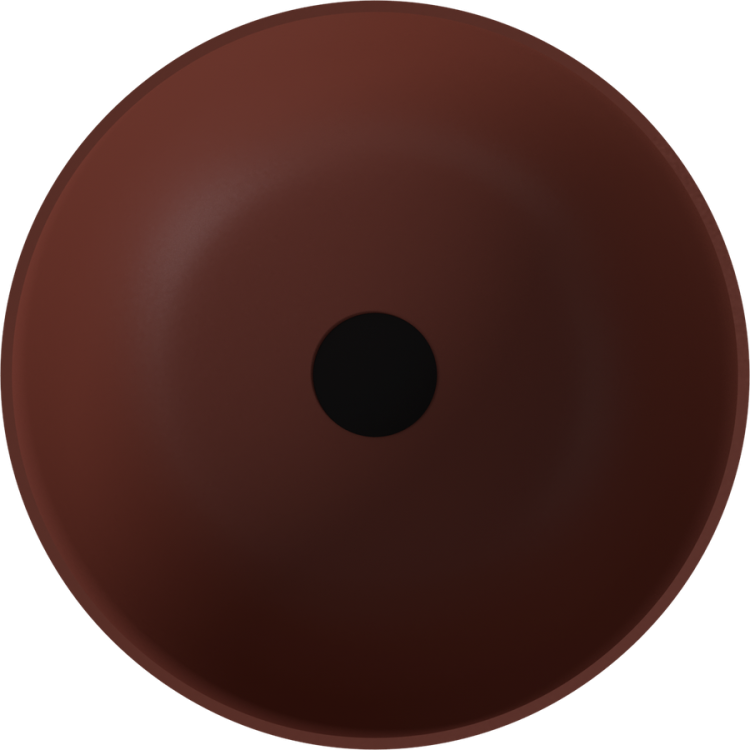 BANERA ROUND umywalka kompozytowa nablatowa, Ø 39 cm, brązowy mat