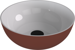 BANERA ROUND umywalka kompozytowa nablatowa, Ø 39 cm, biały/brązowy mat