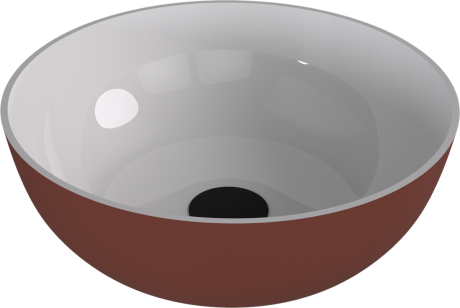 Przejdź do produktu BANERA ROUND umywalka kompozytowa nablatowa, średnica 39cm, biały/brązowy mat