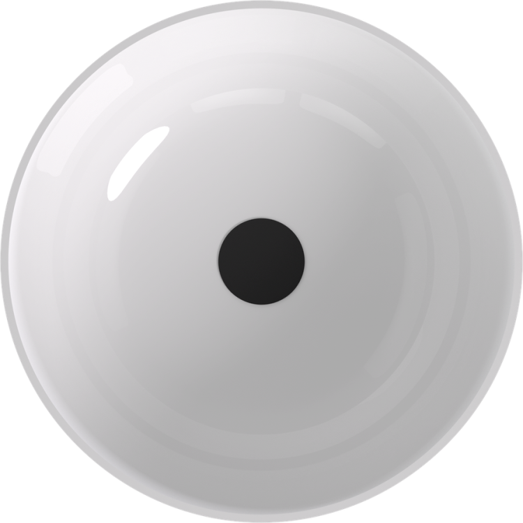 BANERA ROUND umywalka kompozytowa nablatowa, Ø 39 cm, biały/brązowy mat