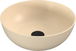 BANERA ROUND umywalka kompozytowa nablatowa, Ø 39 cm, beż mat