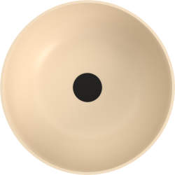 BANERA ROUND umywalka kompozytowa nablatowa, Ø 39 cm, beż mat