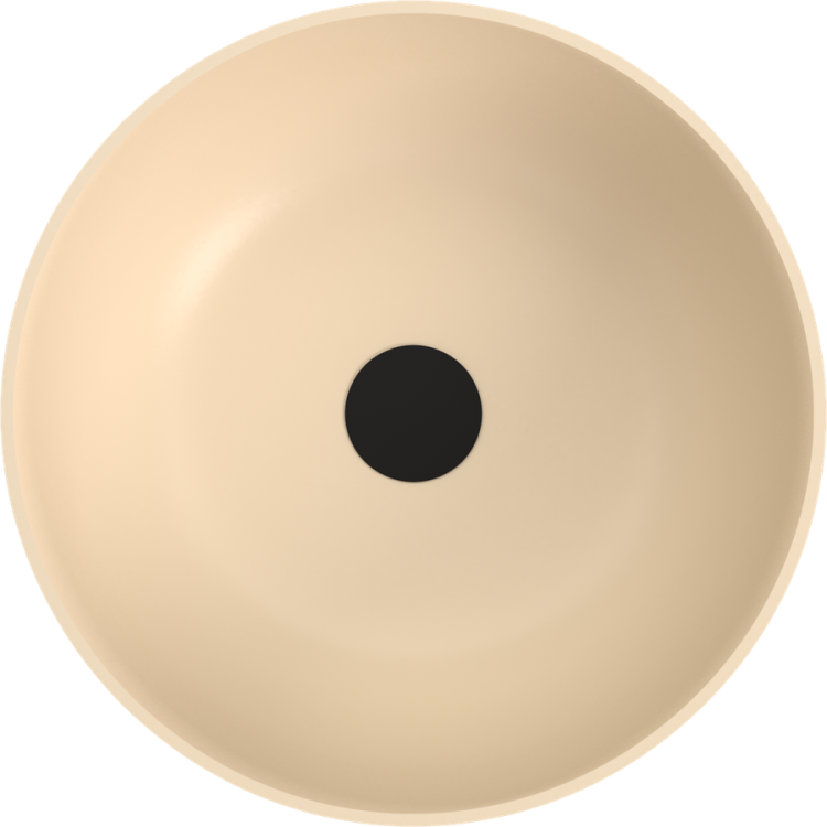 BANERA ROUND umywalka kompozytowa nablatowa, Ø 39 cm, beż mat