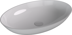 BANERA OVAL umywalka kompozytowa nablatowa, 60x40cm, biały