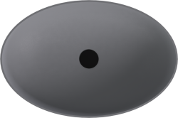 BANERA OVAL umywalka kompozytowa nablatowa, 60x40cm, szary mat