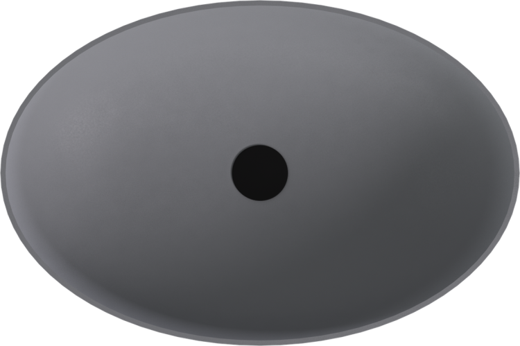 BANERA OVAL umywalka kompozytowa nablatowa, 60x40cm, szary mat