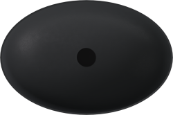 BANERA OVAL umywalka kompozytowa nablatowa, 60x40cm, antracyt mat