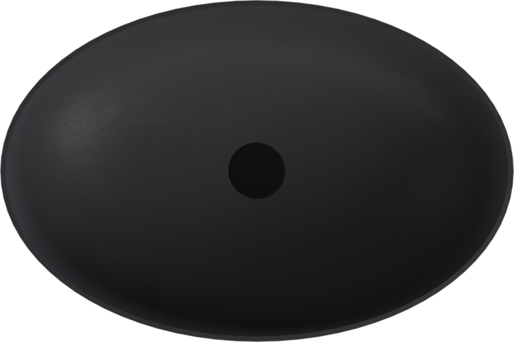 BANERA OVAL umywalka kompozytowa nablatowa, 60x40cm, antracyt mat