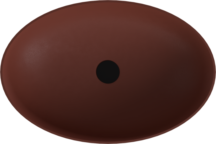 BANERA OVAL umywalka kompozytowa nablatowa, 60x40cm, brązowy mat