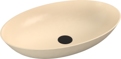 BANERA OVAL umywalka kompozytowa nablatowa, 60x40cm, beż mat