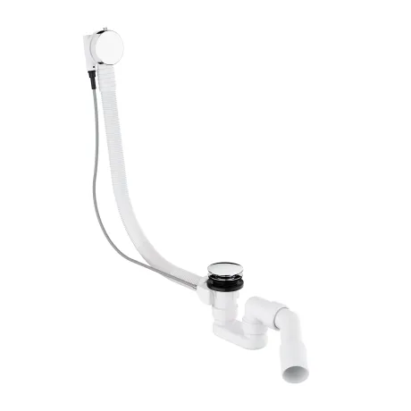 Przejdź do produktu Syfon wannowy przelewowo-odpływowy TK104-PLUS-3.01+64-SCR chrom połysk
