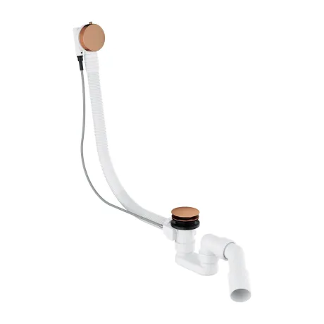 Przejdź do produktu Syfon wannowy przelewowo-odpływowy TK104-PLUS-3.76+64-SCP miedź połysk