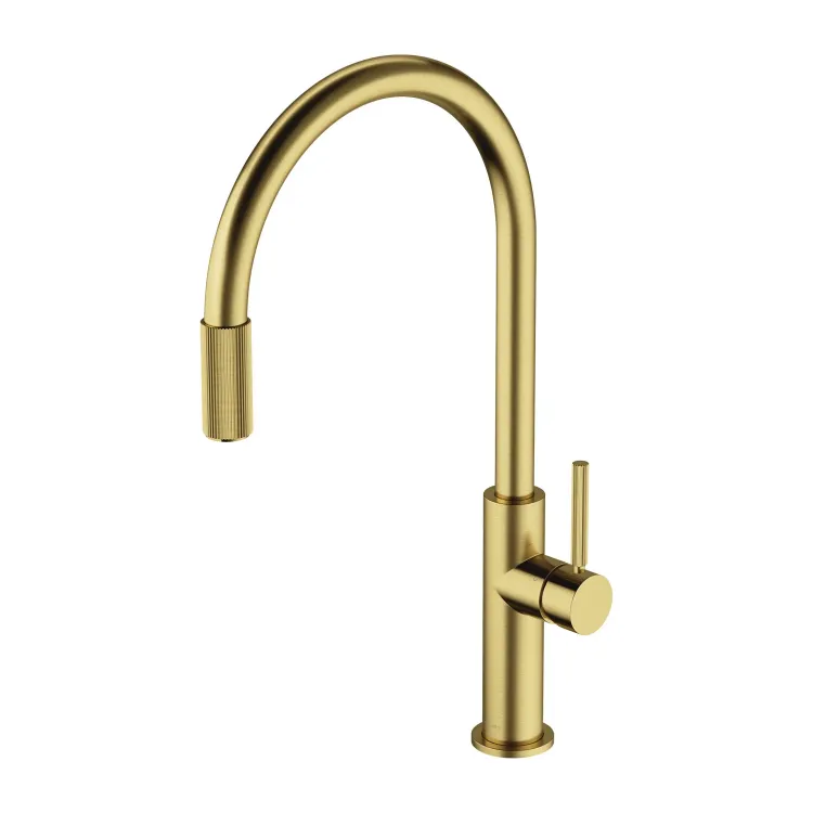 Bateria kuchenna 45 cm z zestawem filtrującym Omnires Switch SW9057-FD1BSB mosiądz szczotkowany