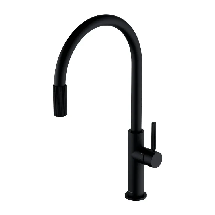 Bateria kuchenna 45 cm z zestawem filtrującym Omnires Switch SW9057-FD1BLM czarny mat