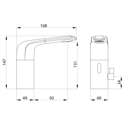Bateria sensorowa stojąca z regulacją temperatury, 6V DC (4xAA), chrom