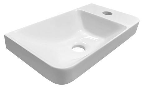 Przejdź do produktu ZORBA umywalka kompozytowa 40x22cm, bateria po prawej stronie, biały