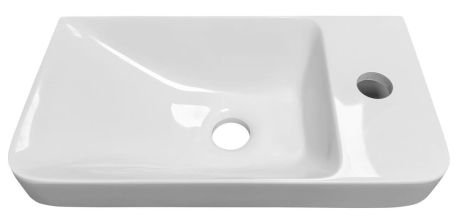 Przejdź do produktu ZORBA umywalka kompozytowa 40x22cm, bateria po prawej stronie, biały