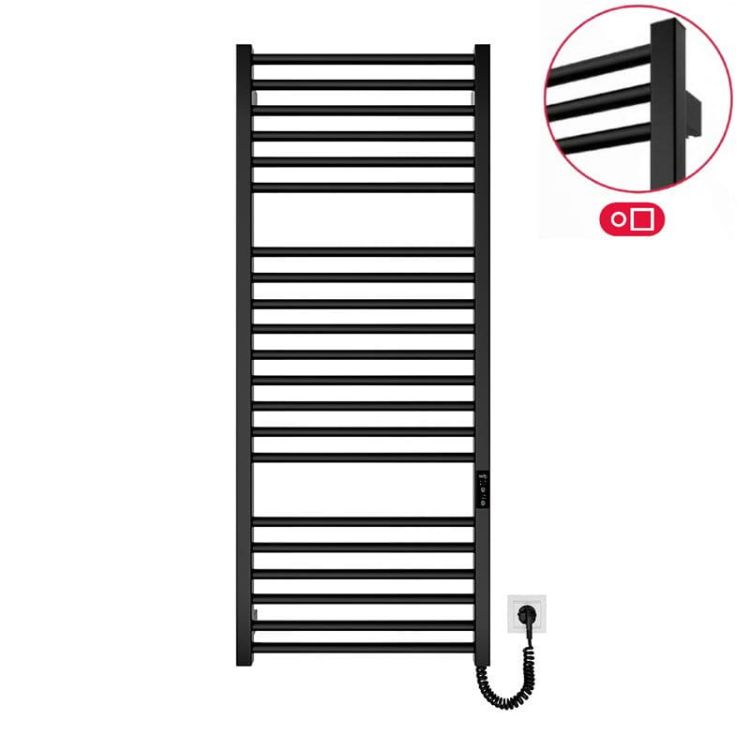 Grzejnik elektryczny 117x53 cm HF Derby 6.1.0404.06.BM czarny matowy