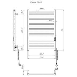Grzejnik elektryczny, suszarka 77x53 cm HF Derby 6.1.0402.06.WM biały matowy
