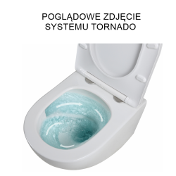 Czarna miska WC bezkołnierzowa wisząca 36x48 cm - system spłukiwania Tornado