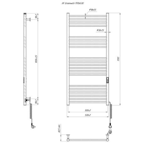 Przejdź do produktu Grzejnik elektryczny 117x53 cm HF Greenwich 6.1.0305.06.WM biały mat 