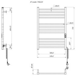Grzejnik elektryczny 77x53 cm HF London 6.1.0102.06.BM czarny mat