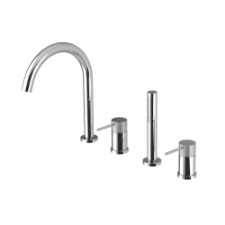 ULTRASAN 4-otworowa bateria wannowa na brzeg wanny, chrom