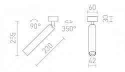 DARRIN R natynkowa czarna  230V LED 6W 24°  3000K