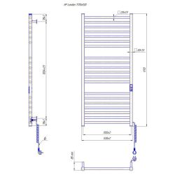 Grzejnik elektryczny 117x53 cm HF London 6.1.0104.06.BM czarny mat