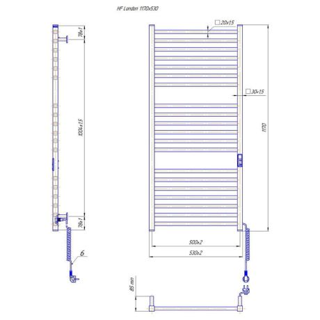 Przejdź do produktu Grzejnik elektryczny 117x53 cm HF London 6.1.0104.06.BM czarny mat