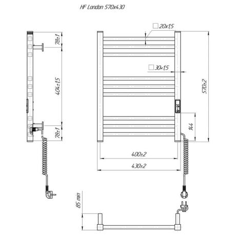 Przejdź do produktu Grzejnik elektryczny 57x43 cm HF London 6.1.0100.06.WM biały mat