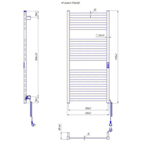 Przejdź do produktu Grzejnik elektryczny 117x53 cm HF Oxford 6.1.0203.06.BM czarny mat