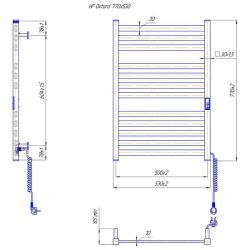 Grzejnik elektryczny 77x53 cm HF Oxford 6.1.0201.06.WM biały mat