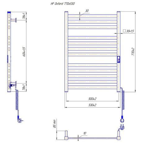Przejdź do produktu Grzejnik elektryczny 77x53 cm HF Oxford 6.1.0201.06.WM biały mat
