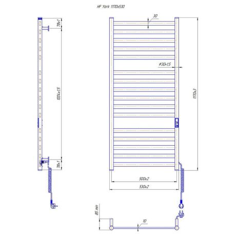 Przejdź do produktu Grzejnik elektryczny, suszarka elektryczna 117x53 cm HF York 6.1.0503.06.BM czarny mat