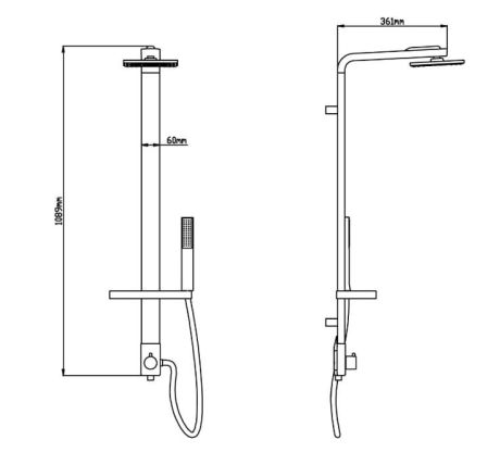 Przejdź do produktu SIGA zestaw prysznicowy z podłączeniem do baterii,wys.1090mm, chrom