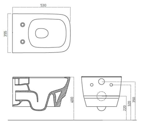 Przejdź do produktu BELLO WC wiszące, Rimless, 35,5x53cm, biały
