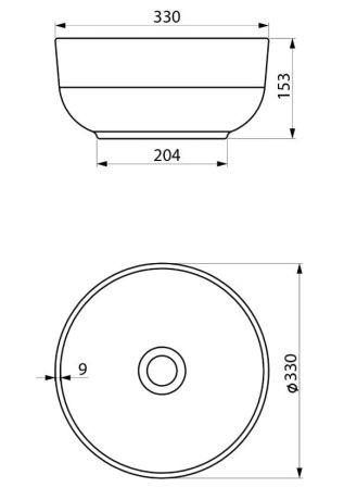 Przejdź do produktu EMMI umywalka ceramiczna nablatowa, Ø 33cm, biały