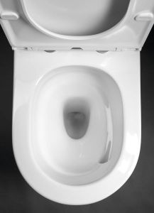 DARIO RIMLESS komplakt WC, odpływ poziomy/pionowy, biały