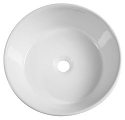 Umywalka ceramiczna nablatowa, średnica 40cm, biały